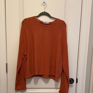 Double Zero Burnt Orange Ribbed top